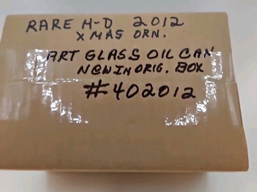 RARO HARLEY-DAVIDSON ARTE VIDRIO LATA DE ACEITE GENUINO ADORNO DE NAVIDAD NUEVO ORIG. CAJA - Imagen 10 de 10