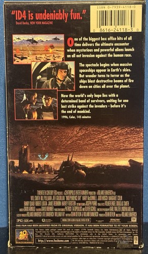 Independence Day (VHS, 1996) - Picture 3 of 3