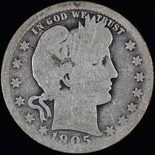 1905-O BARBER QUARTER ✪ AG ABOUT GOOD ✪ 25C SILVER COIN SCARCE DATE J ◢TRUSTED◣