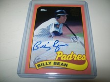 2017 TOPPS ARCHIVES PEACH BILLY BEAN SIGNED AUTO #D/150 #FFA-BB SAN DIEGO PADRES