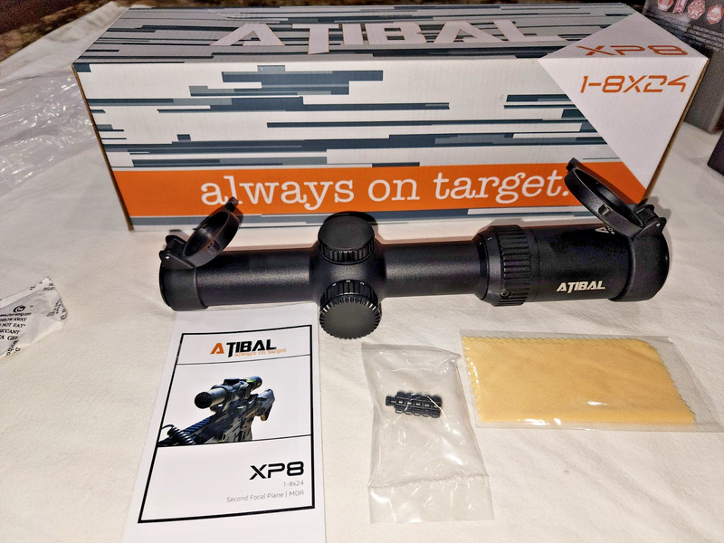 Atibal XP8 CHEVRON BDC RETICLE 1-8X24 SFP ILLUMINATED 30mm Tube - Black