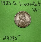 1923 S Lincoln Wheat Cent / Penny 1c Vg Very Good See Pictures