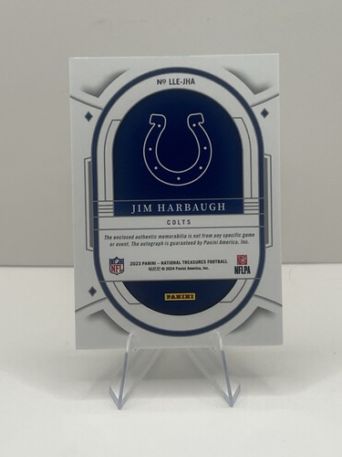 2023 Panini National Treasures Lasting Legacies Jim Harbaugh #05/10 No. LLE-JHA - Imagen 2 de 2
