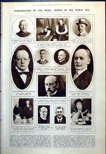 Old Print People Public Eye Winston Churchill England Wales Rugger 1921 0 20th