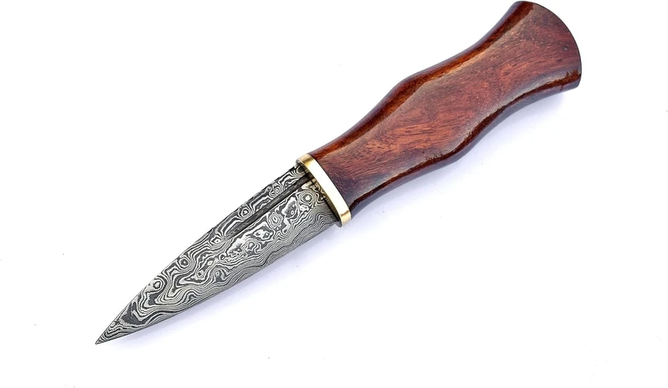 Cuchillo SGIAN DUBH Cuchillos Forjados a Mano Hoja Fija Caza Escocés Dirk Cuchillo Foto 3 de 4