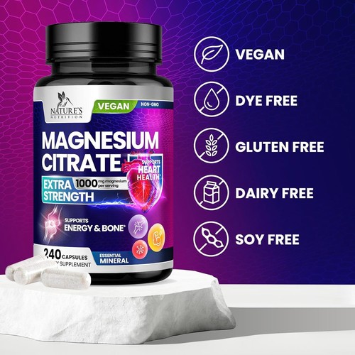 Magnesium Citrate Supplement 1000 mg for Best Absorption, Supports Bone & Heart - Picture 16 of 18