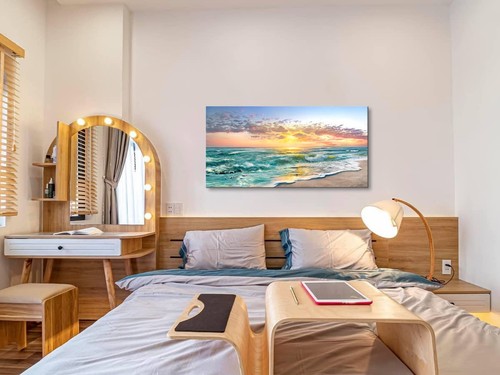 Beach Ocean Wall Art Pictures for Living Room - Canvas Print Wall Art Beach S... - Picture 7 of 9