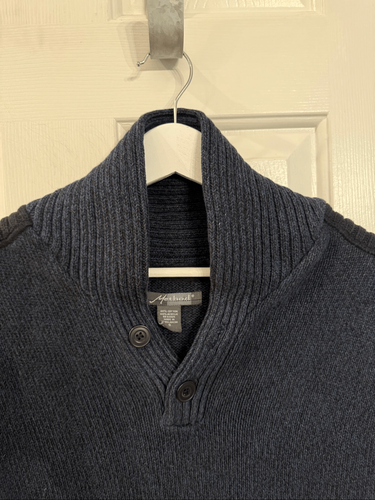 Method Slate Blue & Black Shaw Collar & Button Sweater sz S EUC - Picture 2 of 7