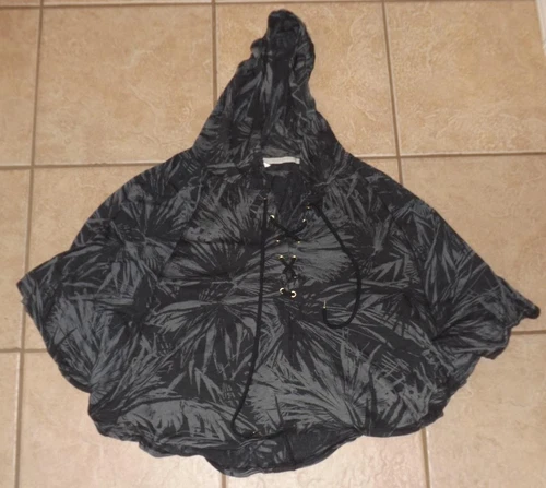 UNDERCOVER Maglione scialle VICTORIA'S SECRET grigio e nero taglia media elasticizzato con cappuccio