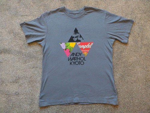 Andy Warhol x Kyoto Uniqlo UT Campbells Soup Graphic Print T-Shirt UK XS Blue - Picture 1 of 3