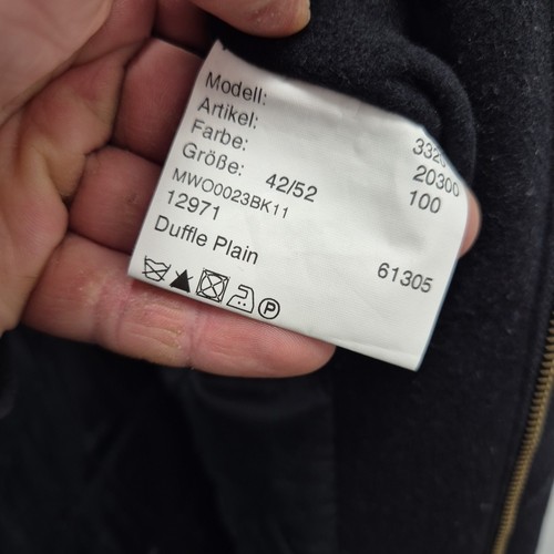 Barbour Wool Country Black Winter Duffle Heavy Warm Jacket Coat Size XL C 42 - Picture 6 of 10