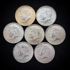 40% Silver $3.50 FV - Kennedy Half Dollar - 7 Coins - 17-24