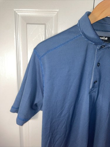 Bolle Polo Shirt Blue Striped Golf Short Sleeve Men’s Medium - Picture 3 of 10