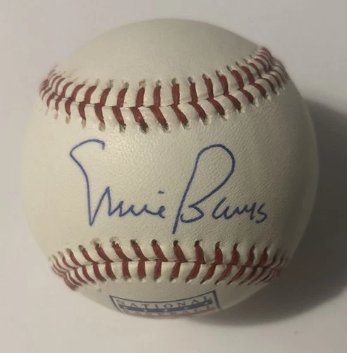 Ernie Banks Chicago Cubs Autographed National HOF Baseball With Protective Case