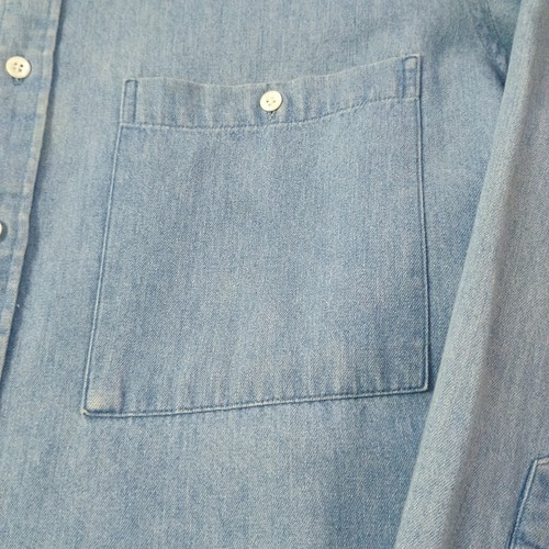 Vintage Y2K John Henry Blue Denim Shirt Mens 16 32/33 Button Down 90s Blokecore - Picture 5 of 11