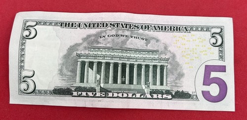 $5 DOLLAR BILL (01234567) 8-DIGIT SCATTERED BROKEN LADDER Fancy Serial Number - Picture 4 of 4