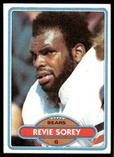 1980 Topps #462 Revie Sorey Chicago Bears football card