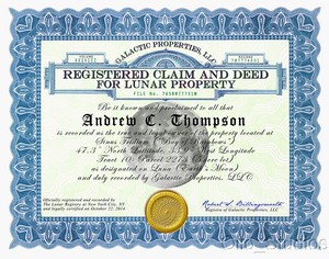Unique-Gift-Own-Land-On-The-Moon-Deed-5-acres-Apollo-Space-Lunar-Landing
