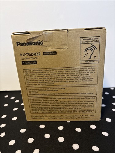 Panasonic KX-TGD832M Cordless Phone Answering Machine 2 Handsets Metallic Black - Picture 3 of 3