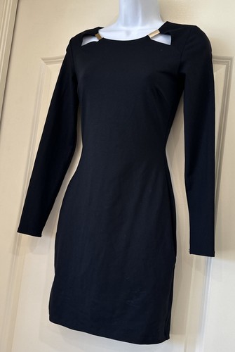 Neu mit Etikett BEBE Stretch schwarz Kleid Mini figurbetont Form Fit gefüttert Reißverschluss hinten Größe XS - Bild 3 von 13