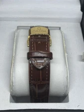 Beautiful 18mm FOR OMEGA Brown Leather Strap & Gold Colour Deployment Buckle