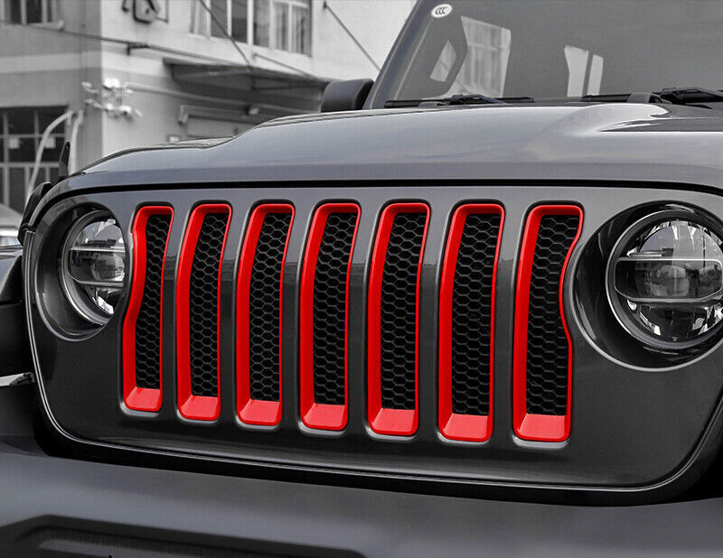 For Jeep Wrangler JL 2018-2021 Red Front Grille Grill & Head