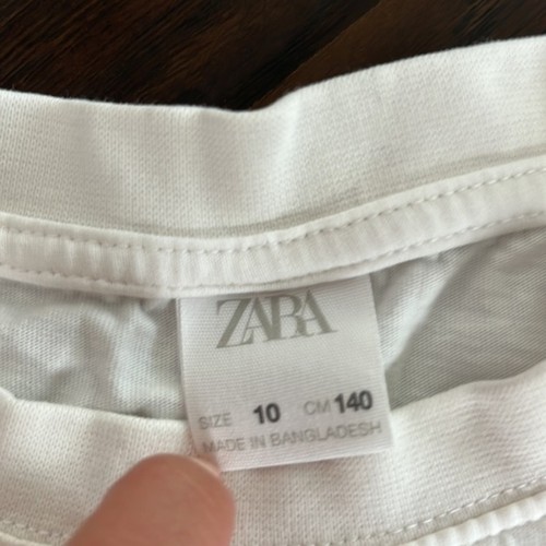 NEW Zara Girls Short Sleeves Crochet Top and White Long Sleeve Tshirt Bundle - Picture 7 of 7