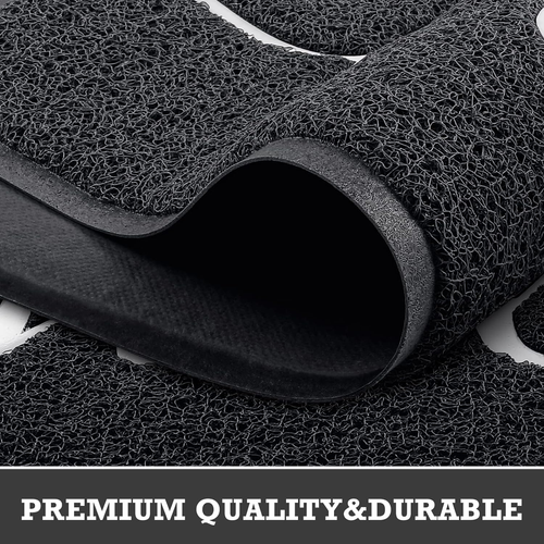 Black Door Mat Welcome Mats Outdoor Indoor Non-Slip Doormat for Entryway Low-Pro - Picture 6 of 12