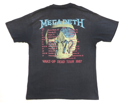 メガデスTシャツ　1987年製　レア Megadeth Vintage T Shirt 1987 Peace Sells Tour Dates Vic
