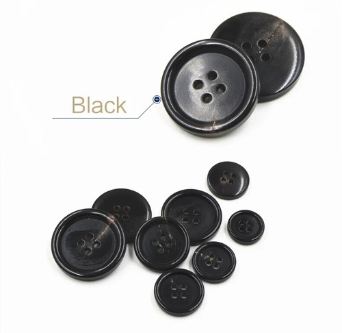 15mm Natural Real Buffalo Horn Button Brown Black Suit Jacket Coat Trim 10Pcs - Picture 6 of 13