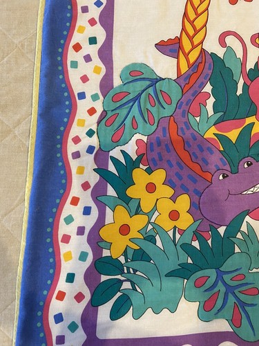 Coperta/Coperta per bambini vintage fatta a mano con animali da safari colorati brillanti - Foto 3 di 24