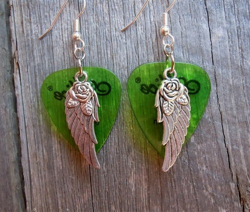 Pendientes púas para guitarra Wings and Roses - elige tu color - Imagen 3 de 30