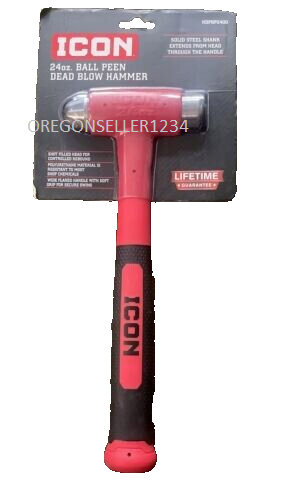 NEW ICON 24oz Dead Blow Hammer Ball Peen/Pein Dual Face Flat & Peen Hammer - Picture 3 of 3