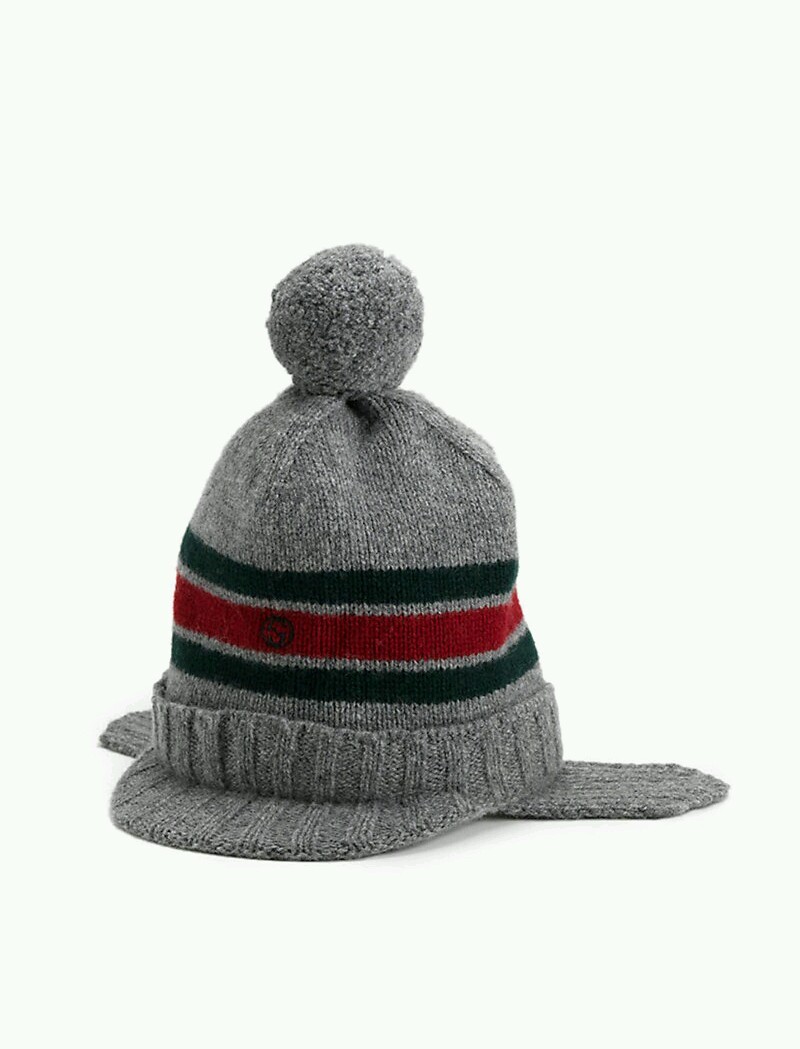 NWT NEW Gucci kids boys navy or gray wool knit hat ear flaps NWT NEW Gucci kids boys navy or gray wool knit hat ear flaps