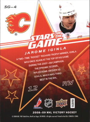 2008-09 Upper Deck Victory Stars of the Game #SG4 Jarome Iginla