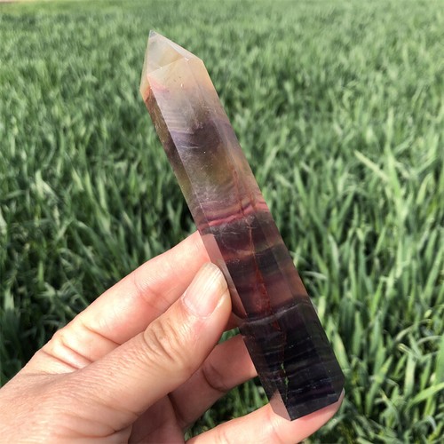 0.30LB Natural Rainbow Fluorite Obelisk Quartz Crystal Wand gift XA5998-05-A - Picture 10 of 13