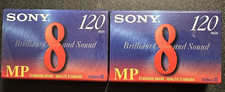 LOT 2  SONY MP Standard Grade Camcorder Video 8 Cassette Tape 120MP