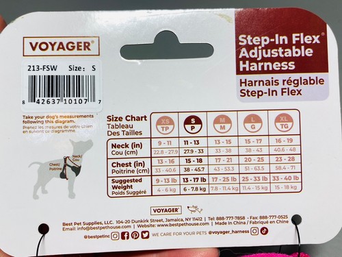 Arnés ajustable Voyager Step-In Flex pequeño ROSA 3M Scotchlite reflectante nuevo con etiquetas - Imagen 3 de 8