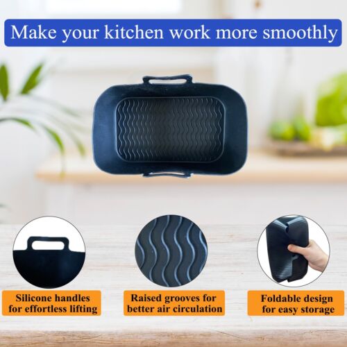 5Pcs Silicone Air Fryer Liner Set for Ninja AF300/400UK and 7.6L-9.5L Air Fryers - Picture 3 of 7