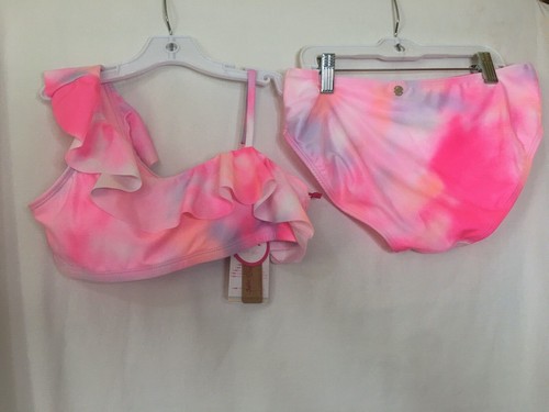 NWT Justice Girls Pink Tie Dye Top Bikini SET 2 pc Swimsuit UPF 50+ U Pick - Picture 4 of 4