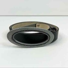 Chico's Black Genuine Leather O Ring Hook Belt Women's S/M