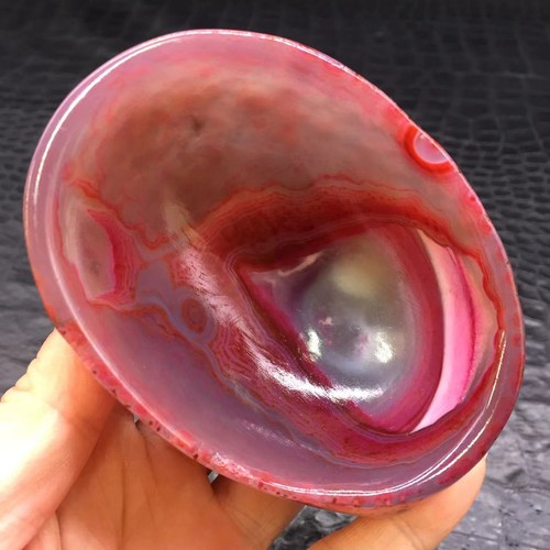 Natural Carnelian Red Agate Quartz Crystal Carved Bowl Healing Reiki Decorat 1Pc - Picture 4 of 18
