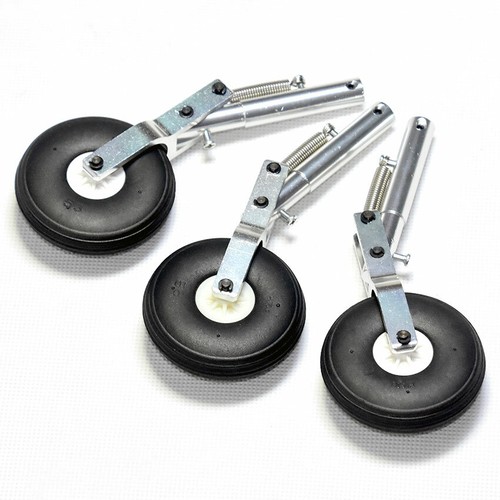 130mm Aluminum Spring Absorb Landing Gear 4mm Recording with PU Tire 55x15mm - Picture 2 of 10