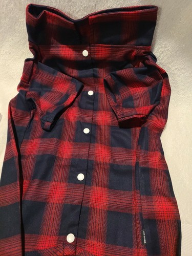 Koneseve Dog Shirt, Pet Plaid Shirt Polo Clothes T-Shirt, Red/Black Size 4XL New - Picture 2 of 9