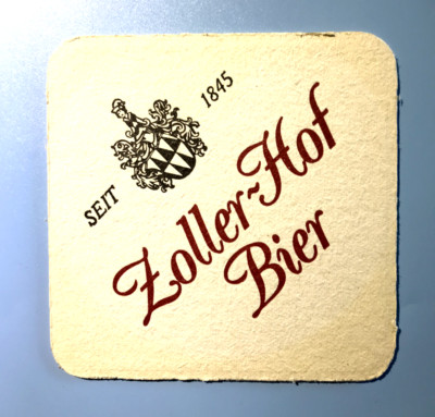 Alter Bierdeckel - Coaster , ZOLLER-BRÄU , Sigmaringen / Baden Württemberg#6164#