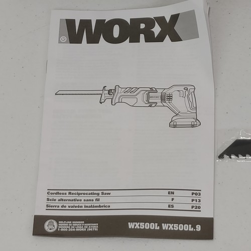 Worx 20V Power Share Reciprocating Saw - WX500L.9 (Tool & Blade Only) NWOB - Picture 7 of 11
