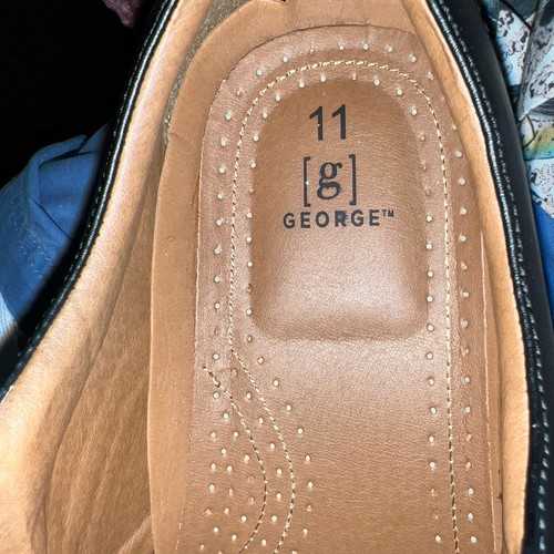 George Size 11 Men's Round Toe Pad Heel Oxford Dress Shoes Worn Once To Church - Picture 5 of 10