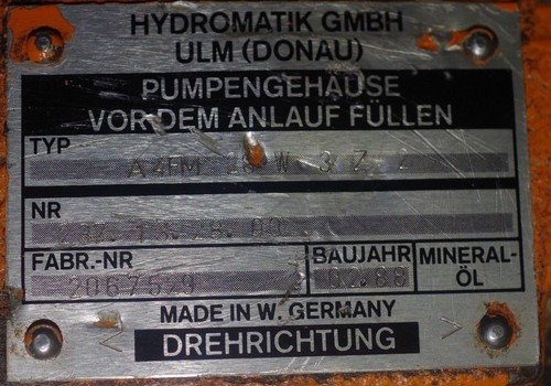 Pompa idraulica Rexroth Hydromatik A4FM28 W 3 Z 2 237.13.28.00 usata/usata - Foto 2 di 5