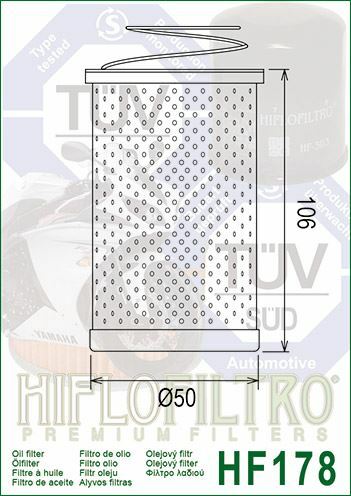 Hiflo HF178 Premium Ölfilter passend für Harley Davidson FL/FLH/FX 74ci 67-74 - Bild 2 von 2
