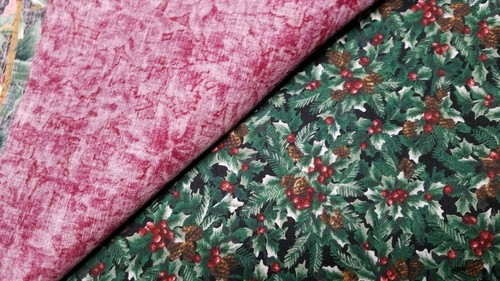 KEEPSAKE QUILTING MEDLEY OF THE MONTH FAT QUARTERS (6) - "MEXICAN POINSETTIA" - Picture 7 of 7